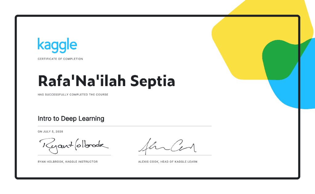 Intro to Deep Learning certificate