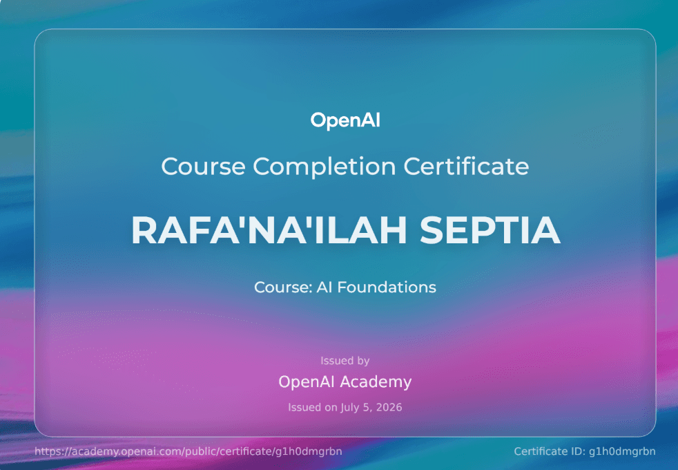 AI Foundations certificate