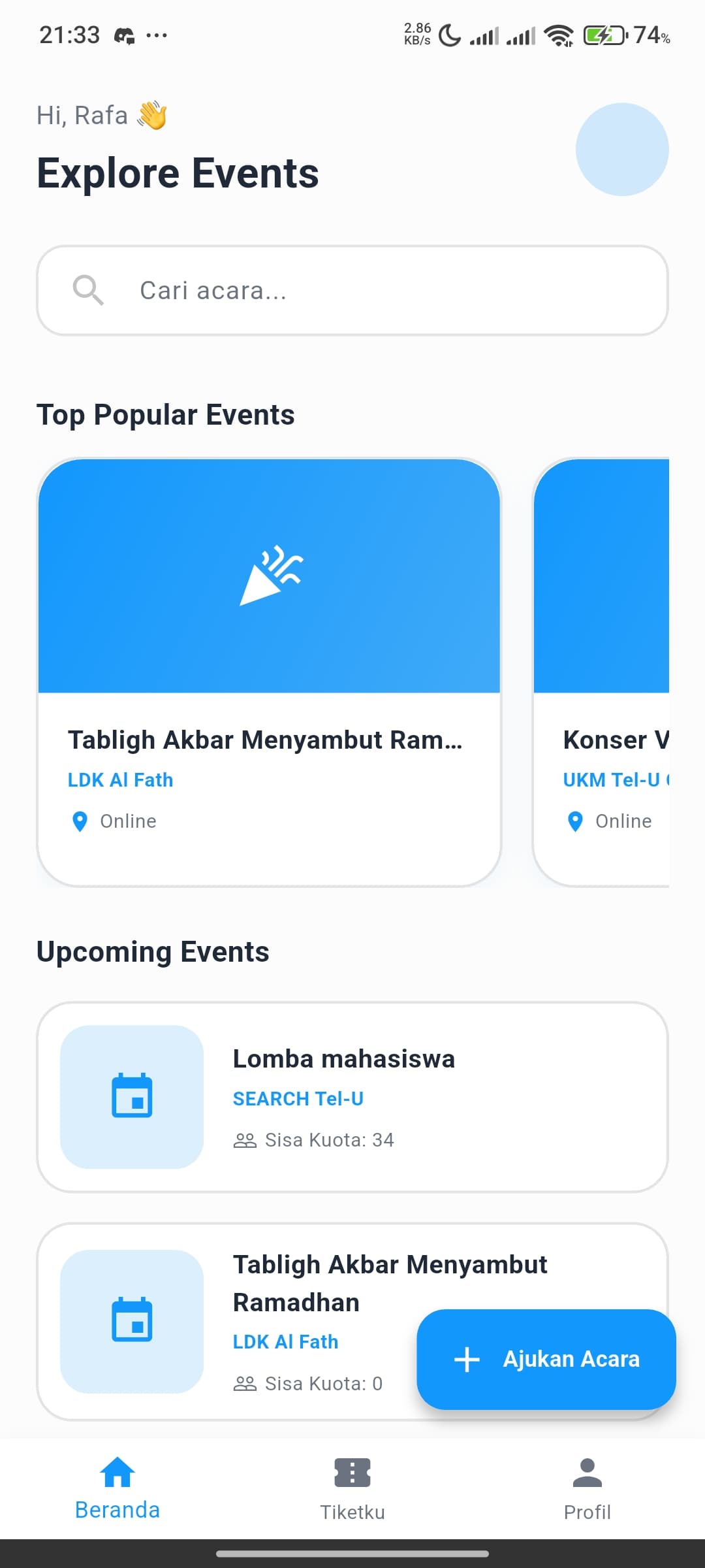 Explore Events Hub
