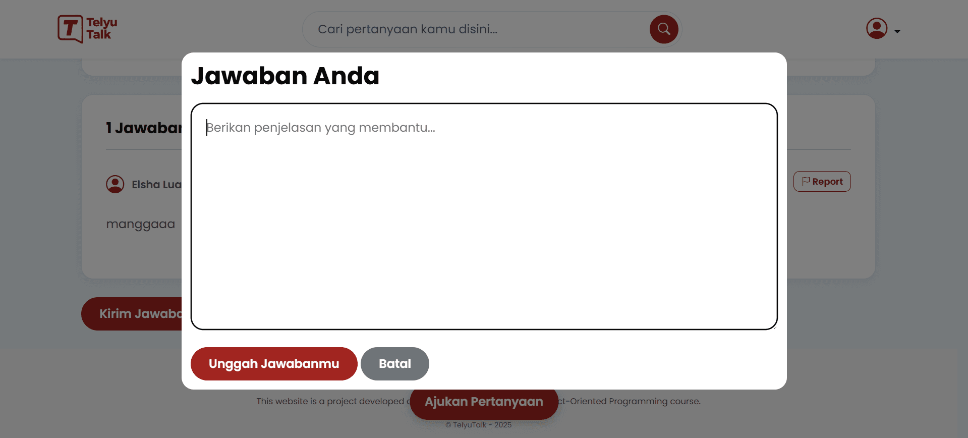 Q&A Answer Submission Form