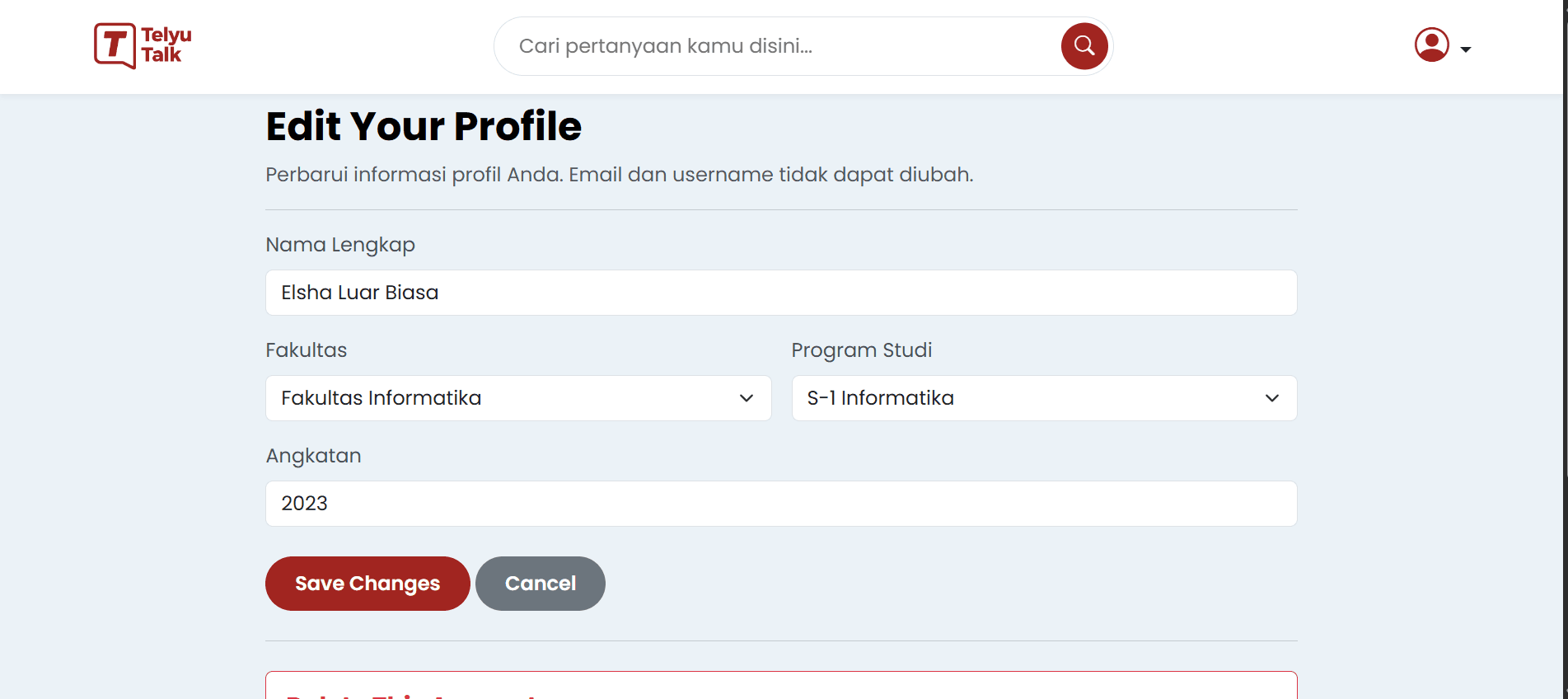 Edit Bio & Account Removal