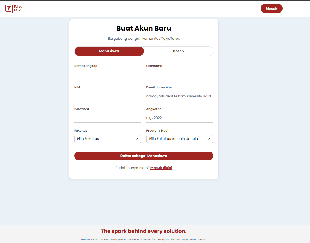 Student Account Sign Up